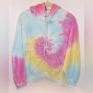 Women’s Dreamsicle Pastel Tie Dye Long Sleeve Hoodie Size Medium